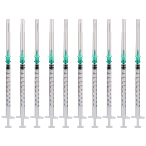 10pcs Precise 1ml Syringe + Disposable 18Ga 1.5