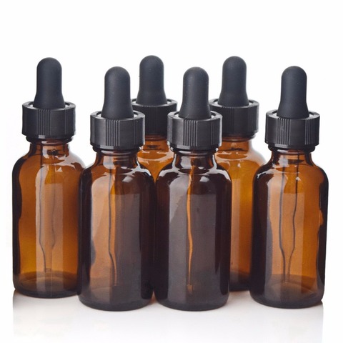 6pcs Empty 30ml Amber Glass Dropper Bottles with Glass Eye Dropper Pipette for Essential Oils Aromatherapy Lab Chemicals 1oz ► Photo 1/6