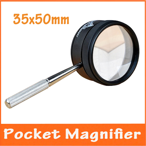 35X50mm Metal Pocket Handheld Magnifier for Reading Glasses Jewelry appraisal Loupe Children Educational Magnifying Glass Lupa ► Photo 1/4