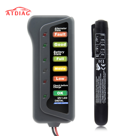 12V Digital Battery Alternator Tester 6 LED Lights Display brake fluid tester  Auto Car Diagnostic for Cars Vehicle Motorcycle - Price history & Review, AliExpress Seller - SICOTOOL Factory Shop