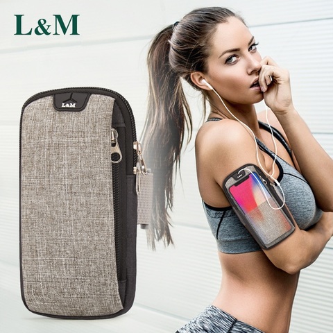 6inches Running Bag with Earphone Hole Jogging Gym Running Armband Bag Mobile Phone Pouch Holder Outdoor Sport Fitness Wrist Bag ► Photo 1/6