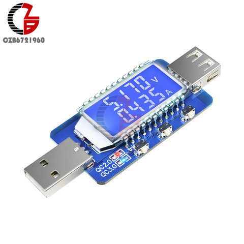 QC3.0 QC2.0 Smart Trigger LCD USB Tester DC 4V-28V Digital Voltmeter Ammeter 12V 24V USB Charger Doctor Detector Voltage Meter ► Photo 1/6
