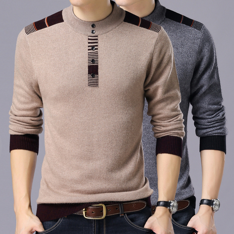 2022 Winter New Arrivals Thick Warm Sweaters O-Neck Wool Sweater Men Brand-Clothing Knitted Cashmere Pullover Men ► Photo 1/5