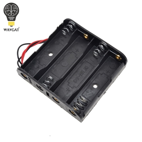 New Plastic Standard Size 4 AA Battery Case Holder Box For 4pcs Size AA Batteries With Wire Leads ► Photo 1/4