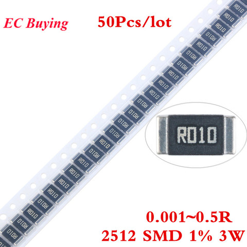 50pcs 2512 SMD Alloy Resistor Chip 3W 1% 0.001R 0.01R 0.012R 0.03R 0.05R 0.06R 0.1R 0.2R 0.22R 0.3R 0.33R 0.5R Ohm ► Photo 1/5