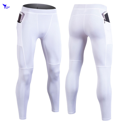 GYM Exercise Mens Running Tights Compression Yoga Pants Fitness Leggings Workout Basketball Soccer Training Sportswear Trousers ► Photo 1/6