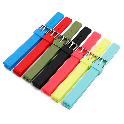 Silicone strap watch accessories pin buckle 12mm waterproof sports rubber strap for women and children watch men watch band ► Photo 1/6