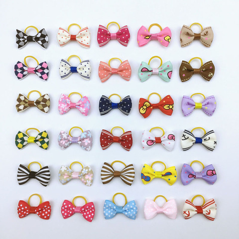 (20 pieces/lot) Cute Ribbon Dogs Cats Hair Accessories Handmade High Quality Pet Hair Bows Dog Grooming Accessories 30 Colors ► Photo 1/6