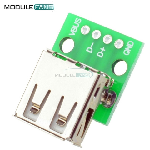 5pcs Type A Female USB To DIP 2.54MM PCB Board Adapter Converter Module For Arduino ► Photo 1/6