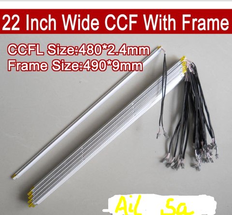 2PCS 22'' inch wide dual lamps CCFL with frame,LCD lamp backlight with housing,CCFL with cover,CCFL 480mmx2.4mm,FRAME:490mm x7mm ► Photo 1/2