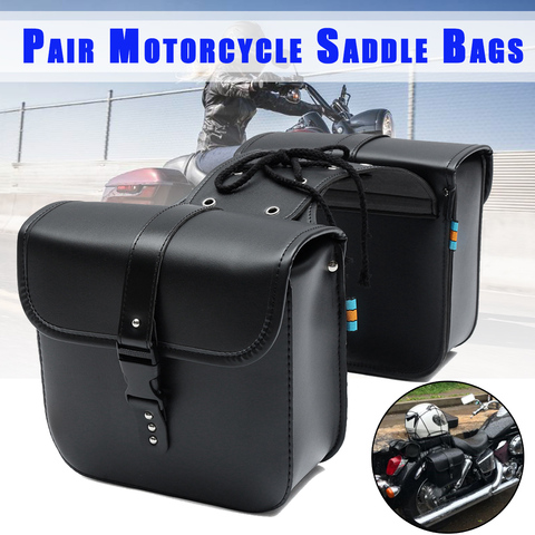 Pair Universal Motorcycle Saddle Bags Side Storage Luggage Bag Fork Tool Pouch For Honda/Yamaha/Suzuki ► Photo 1/6