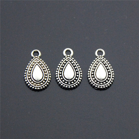 50PCS New Silver Color Water Drop Alloy Charms Pendant Necklaces Bracelets Jewelry Finding DIY  A2284 ► Photo 1/2