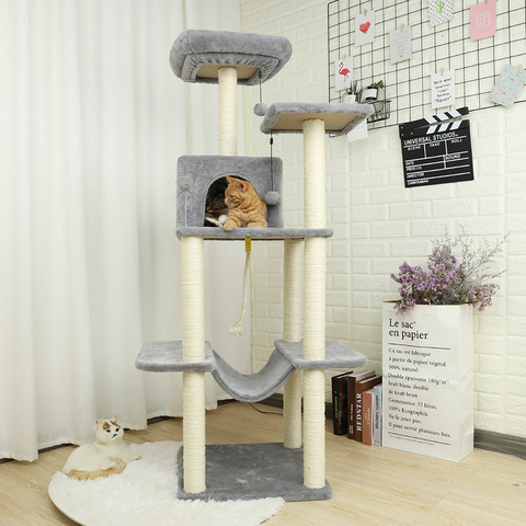 Fast Domestic Delivery Cat Tree Scratcher Animal Funny Scratching Post Climbing Tree Toy Activity Protecting Furniture Pet House ► Photo 1/6