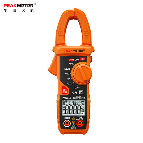 PEAKMETER PM2118 Digital Clamp Meter AC DC Multimeter Auto Current Clamp Pincers Voltmeter Ammeter Ohmmeter NCV Temp Capa Tester ► Photo 1/3