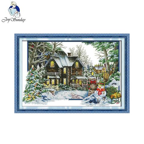 Joy Sunday The winter house Stitching patterns Chinese Cross Stitch Kits For Embroidery Needlepoint Set ► Photo 1/6