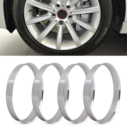 DWCX 4pcs Aluminum Hub Rings | 72.6mm Hub to 74.1mm Wheel Bore | ID 72.56 | OD 74 For BMW 1 3 4 5 7 Series X1, X3, X4, X5, X6 ► Photo 1/4