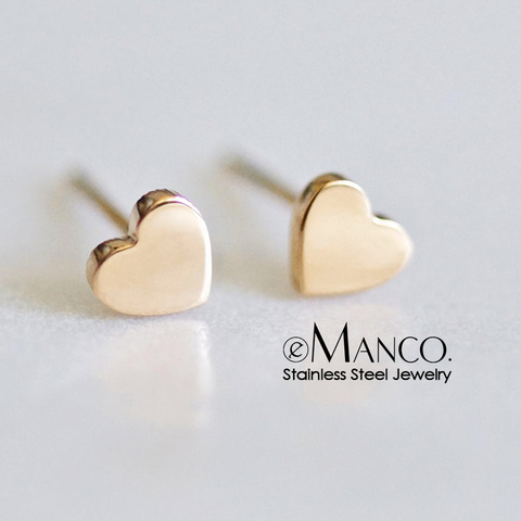 eManco Not Fade Stainless Steel Earrings for women Small Heart Stud Earrings 2022 Wholesale Tiny Korean Clip on Earring Jewelry ► Photo 1/6