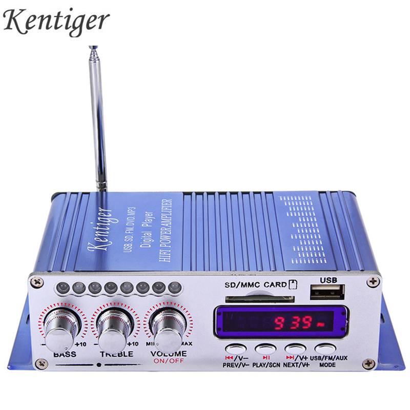 Kentiger HY-V6 Bluetooth Amplifier HiFi Stereo AMP Bass MP3 Audio USB TF Remote 