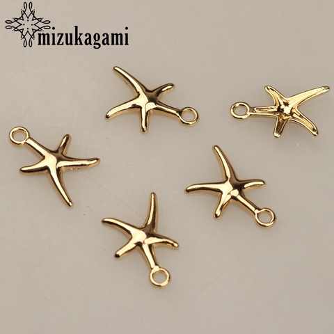 10pcs/lot 11*18MM Zinc Alloy Gold Metal Mini Starfish Stars Charms Pendants For DIY Jewelry Finding Making Accessories ► Photo 1/5