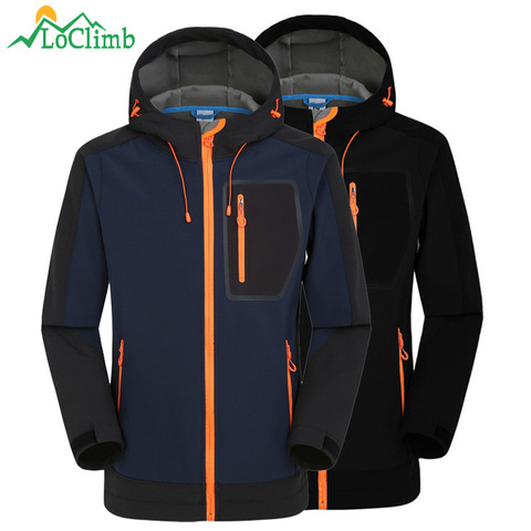 LoClimb Softshell Jacket Men Windproof Waterproof Jacket Men's Soft Shell Windbreaker Rain Coat Trekking Hiking Jackets AM039 ► Photo 1/6