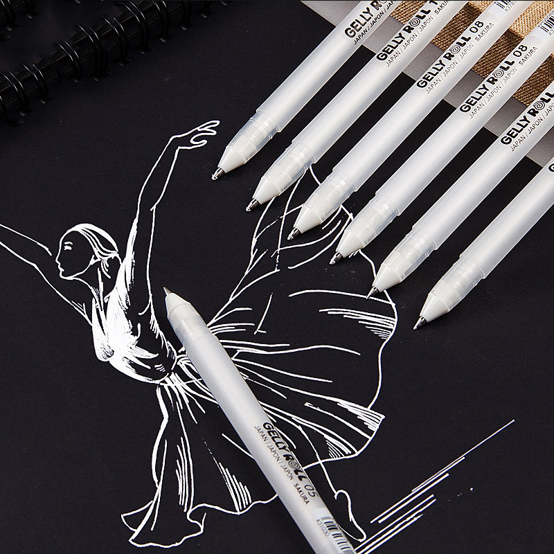 Black Card White Highlight Marker Pens Art Hand-painted Pen Sketch Pens for  DIY Drawing Graffiti Art Supplies School Stationery - Price history &  Review, AliExpress Seller - MROOFUL Official Store