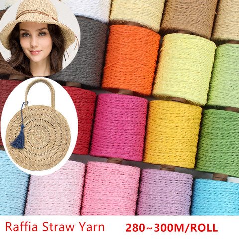 1 Roll Raffia Straw Yarn Crochet Yarn For DIY Knitting Summer Straw Hat Handbags Cushions Baskets Material Hand Knitting Yarn ► Photo 1/6