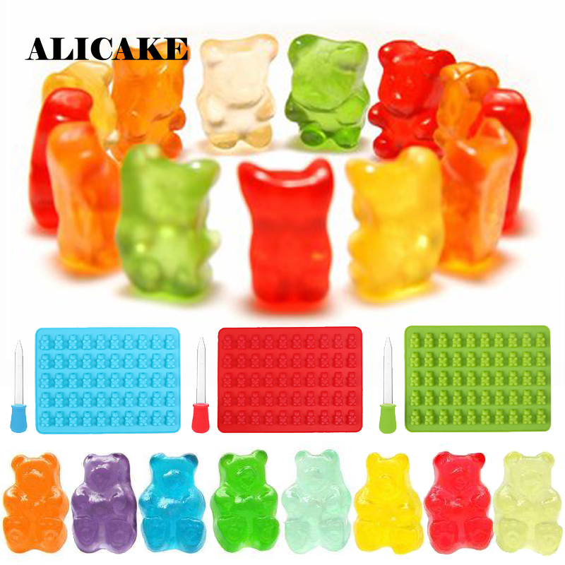 Snakes Worms And Gummy Bears Silicone Mold Chocolate Molds Jelly Mould Ice Tray