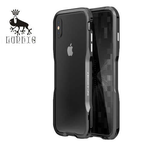 New High Quality Luxury LUPHIE Aluminum Metal Bumper For iphone X XS MAX XR  6 6s 7 8 Plus Case Frame With Metal Button  ► Photo 1/1