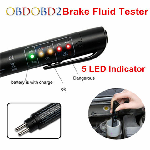 Auto Car Liquid Testing Brake Fluid Tester Check Car Crake Oil Quality LED Indicator Display For Car Care Free Shipping ► Photo 1/6