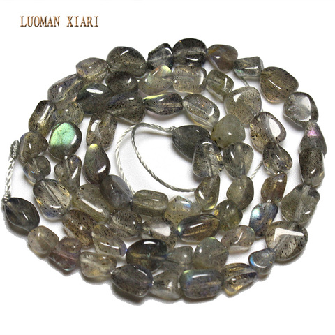 Wholesale Irregular Shape 4-6 mm Labradorite Grey Moonstone  Natural Stone Beads For Jewelry Making DIY Bracelet Necklace 15'' ► Photo 1/6