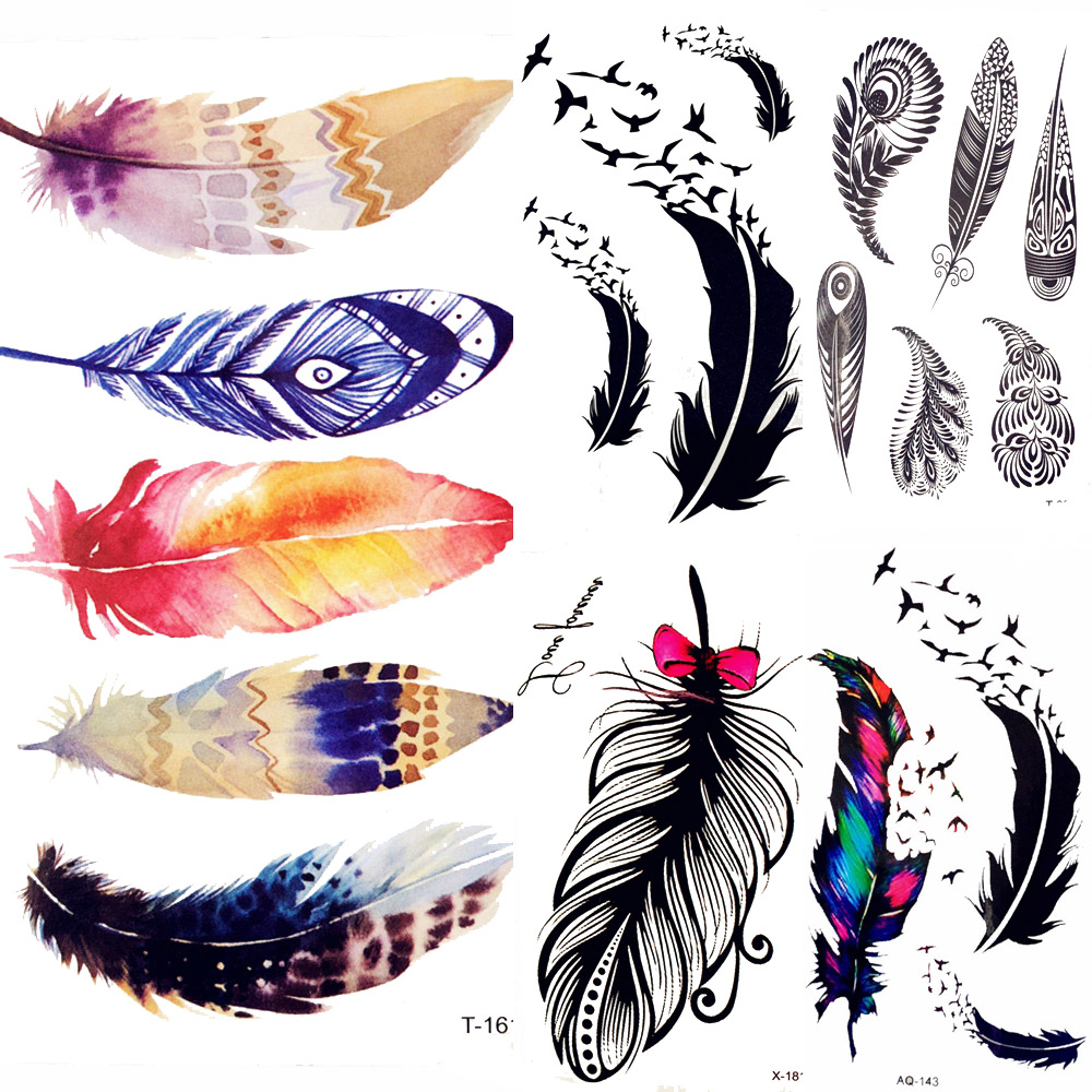 3d feather tattoo designs