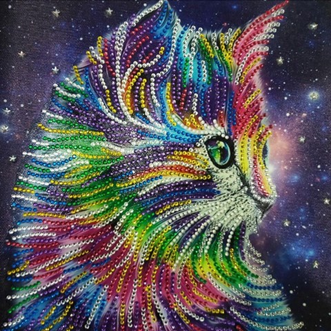 5D Diamond Embroidery Cartoon Animals DIY Diamond Painting Special Shaped Colorful Cat of Round Crystal Rhinestone Paintings ► Photo 1/6