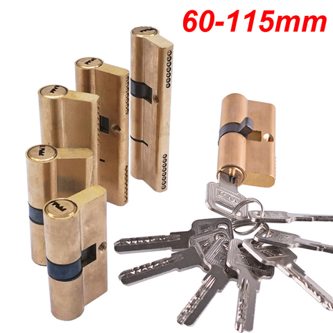 Cylinder AB Key Anti-Theft Lock 65 70 80 90 115mm Cylinder Biased Lock  Entrance Brass Door Lock Lengthened Core Extended Keys ► Photo 1/4