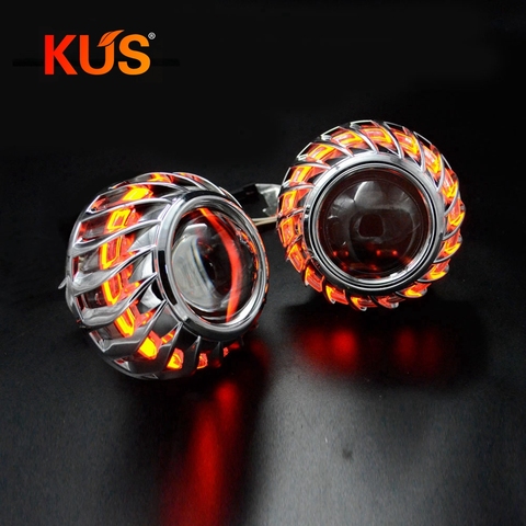 2.5inch mini h1 Bixenon hid Projector lens led day running white angel eyes H1 H4 H7 retrofit car assembly kit  ► Photo 1/1