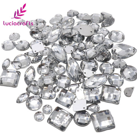 Lucia crafts Mixed Shapes clear sew On Rhinestones Flatback Clothes DIY Decoration Accessories D1105 ► Photo 1/6