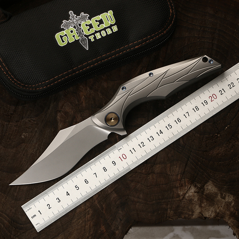 Green thorn original design quick-opening folding knife M390 blade TC4 titanium alloy handle camping outdoor bag knife EDC tool ► Photo 1/1