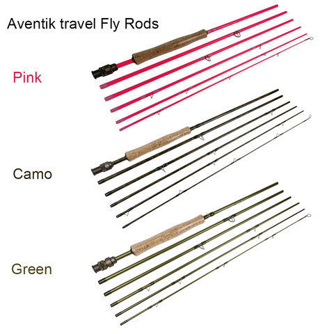 Aventik Travel Fly Fishing Rods IM8 24T 100% Carbon Fiber Fast Action Light Fly Rods Pink Camo Green Color Fishing Rod ► Photo 1/6