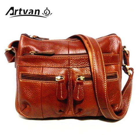 Guarantee 100% Genuine Leather Women Messenger Vintage Shoulder Bag Female Crossbody Soft Casual Shopping Bags For Ladies MM23 ► Photo 1/2