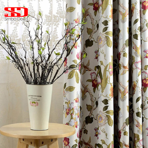 Luxury Flowers Blackout Curtains for Living Room Decor White Modern Smooth Fabric for Hanging Drapes Windows Treatments Blinds ► Photo 1/6