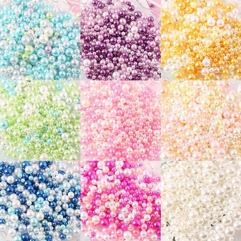 500PCS/bag 2.5-5mm Mix Rainbow Color Round UV resin Imitation Pearl Beads no hole Loose Beads DIY Jewelry Necklace Making Craft ► Photo 1/6