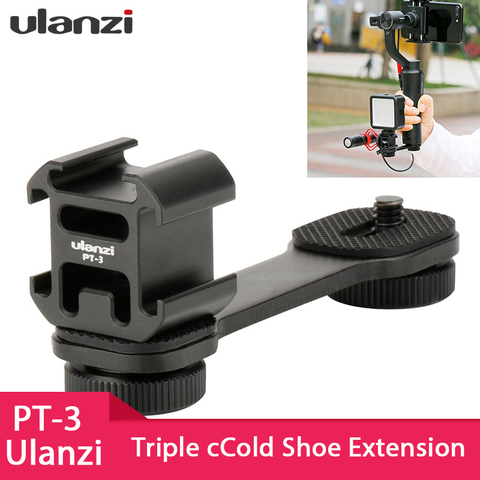 Ulanzi PT-3 Triple Hot Shoe Mount Adapter Microphone Extension Bar
