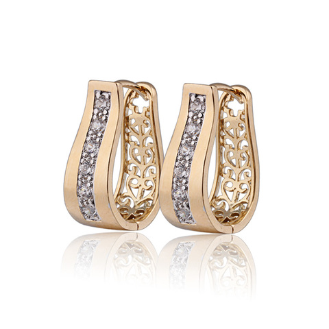 New 2022 Gold-Color CZ Zirconia Hoop Earrings For Women Bijoux CC  Earings Pendientes Free shipping 9E18K-94 ► Photo 1/6