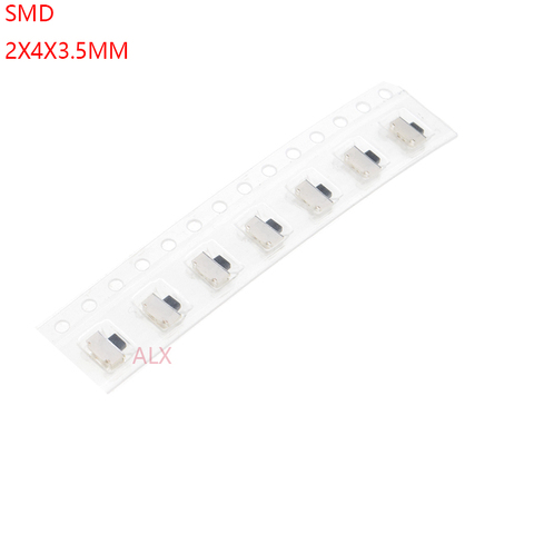 50PCS SMD SMT 2X4x3.5mm 2PIN TACT push button switch Micro key power tactile switches Momentary 2x4x3.5 2*4*3.5MM for mp3 mp4 ► Photo 1/3
