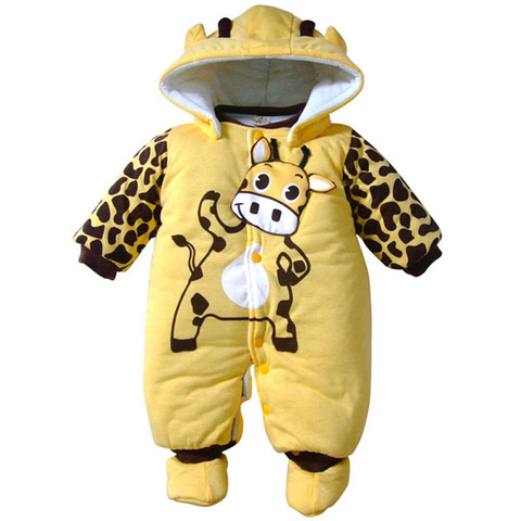 High quality Thick warm Winter Cartoon Cow And Ladybug Cotton Infant Jumpsuit Clothing Baby Romper ► Photo 1/6