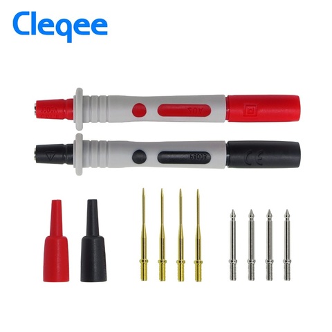 Cleqee P8003 p8001 1set 2pcs Multimeter Probe Replaceable gilded Needle Multi-purpose Test pen ► Photo 1/6