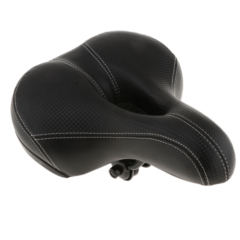 Bicycle Saddle With Dual Spring Suspension Shock Absorbing Leather Bike Seat Foam Padded Cycling Seat Breathable Cushion ► Photo 1/1