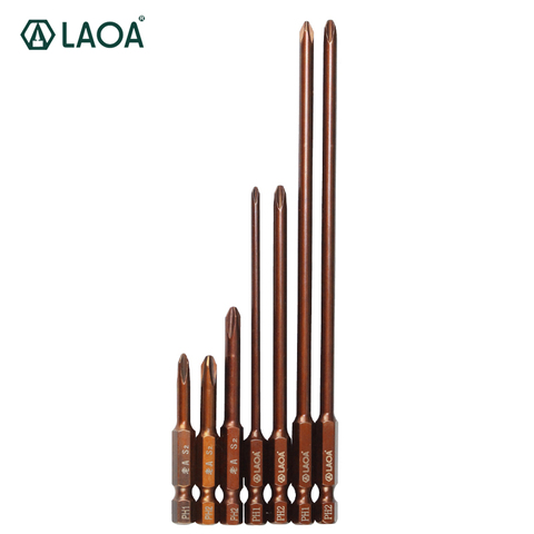 LAOA 2pcs S2 Alloy Steel Screwdriver Bits Ph1 Ph2 Bit for Electric Screwdriver Air screw driver Hand Drill With Magnetism ► Photo 1/5