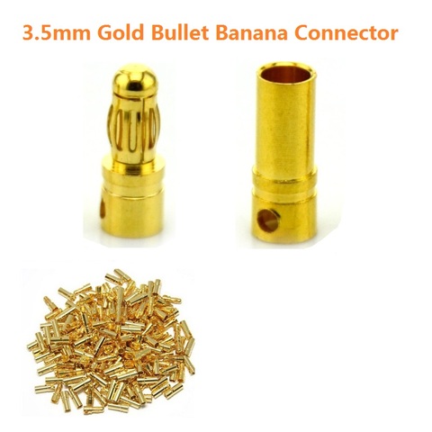 Whole Sale 100pcs/lot 3.5mm Gold Banana Connector Plug For ESC Battery Motor ESC (50 pair) (200pcs/lot 100 pair) ► Photo 1/6