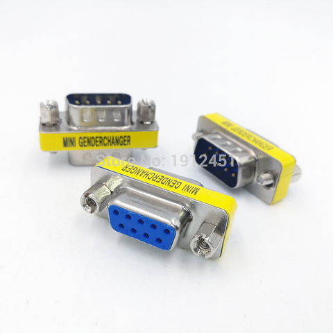 DB9 data cable connector convert  plug MINI GENDER CHANGER VGA Plug connector 9pin RS232 port socket ► Photo 1/5
