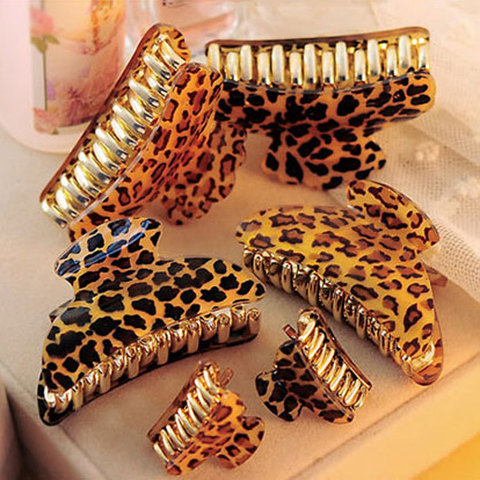 Sale Fashion Women Acrylic Hair Claws Fashion Leopard Hair Clip Hair Claws Hair Accessories Headwear ► Photo 1/6